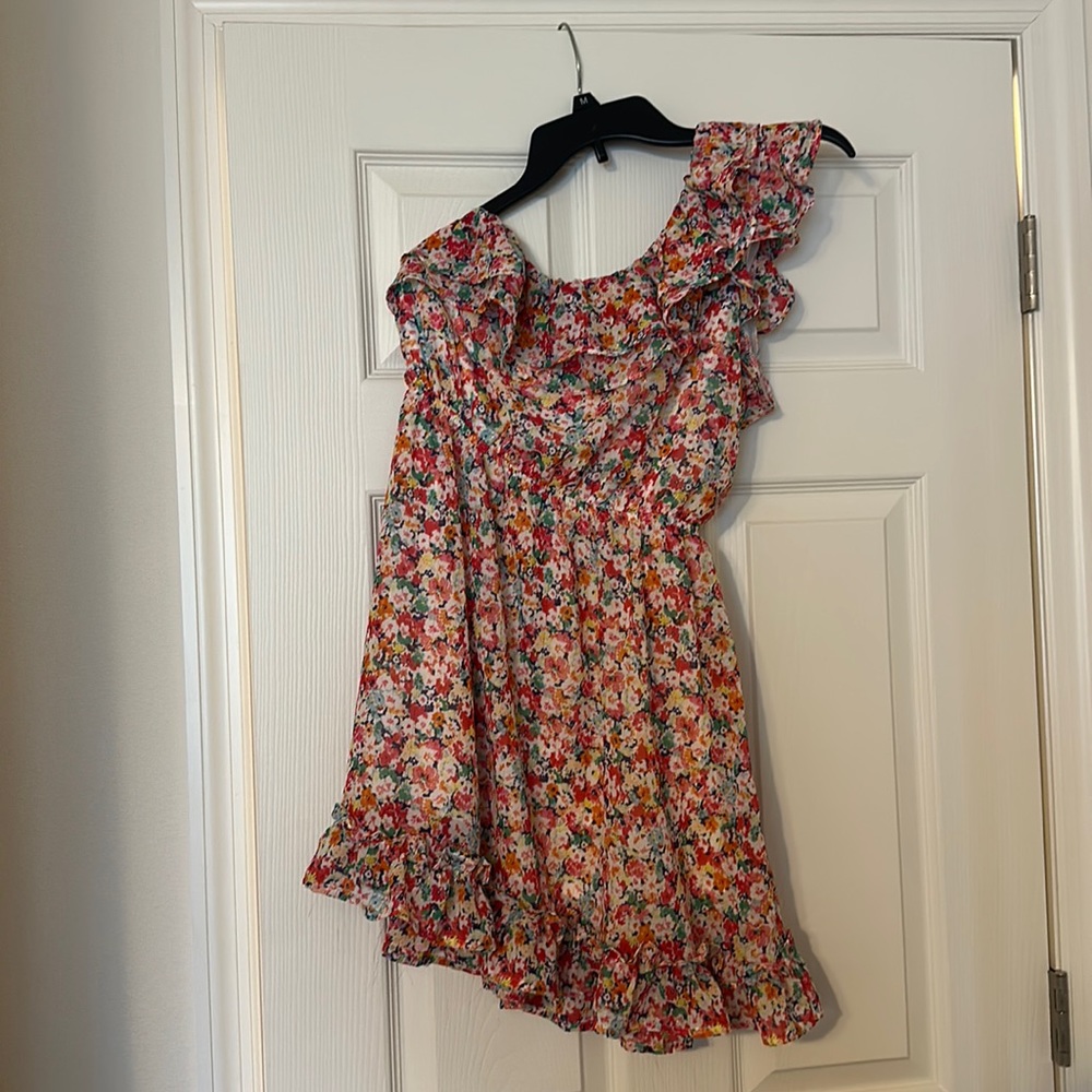 One shoulder Floral Dress